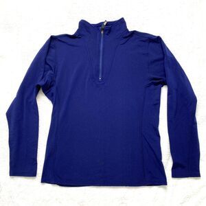 MOUNTAIN EQUIPMENT CO-OP Navy Blue Mens Midlayer Long Sleeve Shirt Medium Nylon